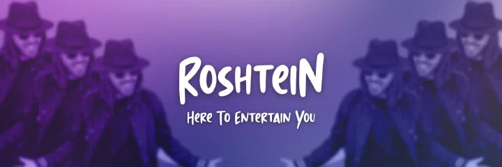 The ROSHTEIN wordmark over a crowd of fedora-wearing figures